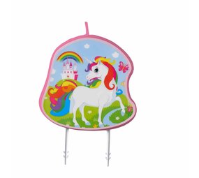 Amscan Eenhoorn Regenboog Taart Kaars 9cm | per stuk Amscan Eenhoorn Regenboog Taart Kaars 9cm | per stuk