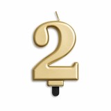 Globos Nordic Kaars 2 jaar Goud Metallic | 8cm