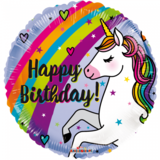 Qualatex Eenhoorn Regenboog Happy Birthday Folie Ballon 45cm | per stuk Qualatex Eenhoorn Regenboog Happy Birthday Folie Ballon 45cm | per stuk