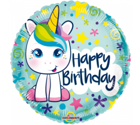 Unicorn Happy Birthday Foil Balloon 45cm | per Unit