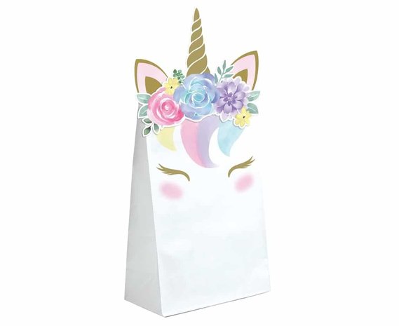 Creative Converting Baby Unicorn Loot Bags 11.4x20.3 cm | 8 pieces