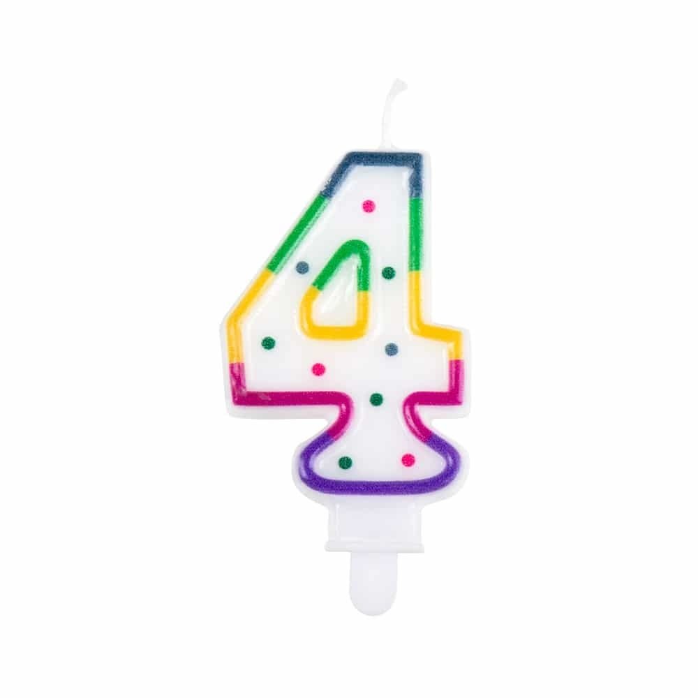 Boland Candle 4 years of rainbow dot | 8cm
