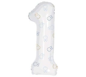 Figur Ballon 1 Jahr Miffy Blue | 106 cm Figur Ballon 1 Jahr Miffy Blue | 106 cm