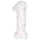 Haza - Witbaard Figure balloon 1 year Miffy pink | 106cm Haza - Witbaard Figure balloon 1 year Miffy pink | 106cm