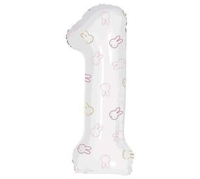 Haza - Witbaard Figur Ballon 1 Jahr Miffy Pink | 106 cm Haza - Witbaard Figur Ballon 1 Jahr Miffy Pink | 106 cm