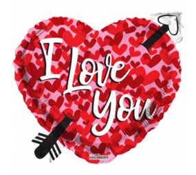 Helium balloon I love you with arrow | 46 cm