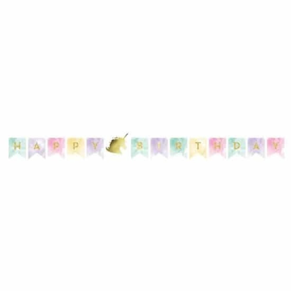 Creative Converting Einhorn-Glitzer-Buchstabengirlande „Happy Birthday“, 240 cm | pro Einheit Creative Converting Einhorn-Glitzer-Buchstabengirlande „Happy Birthday“, 240 cm | pro Einheit