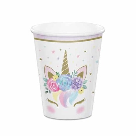 Creative Converting Baby Unicorn Bekers 266ml | 8 stuks Creative Converting Baby Unicorn Bekers 266ml | 8 stuks