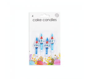Globos Nordic Raket Kaarsjes 6cm | 4 stuks