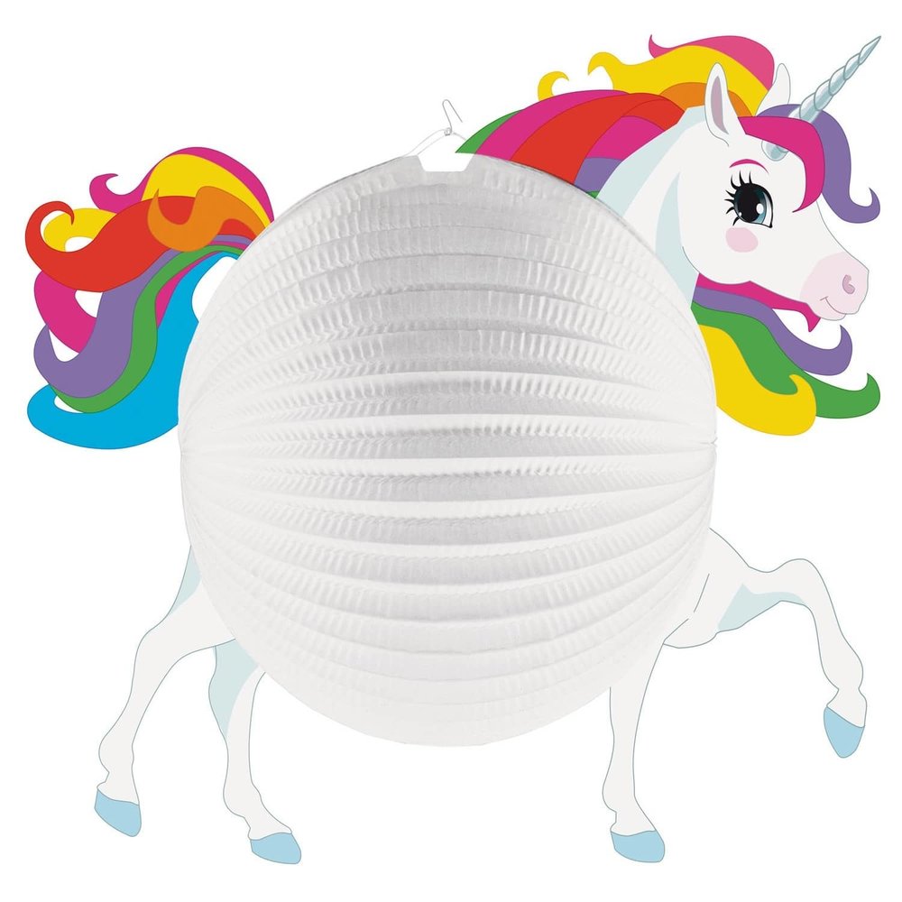 Amscan Lanterne en forme d'arc-en-ciel licorne 25 cm | par unité