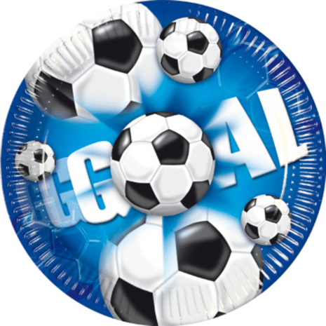 Plaques de football Objectif bleu 23cm | 10 morceaux