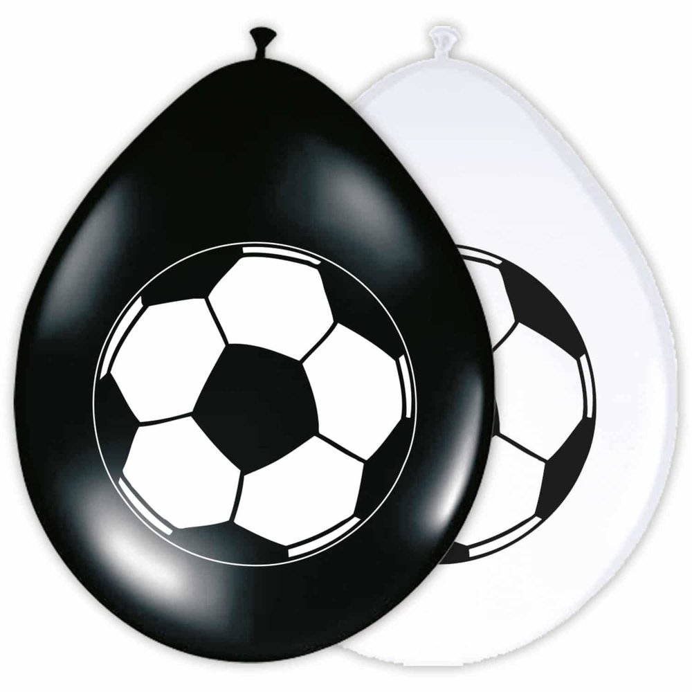 Folat Football Balloons Ball Black White 30cm | 8 pieces