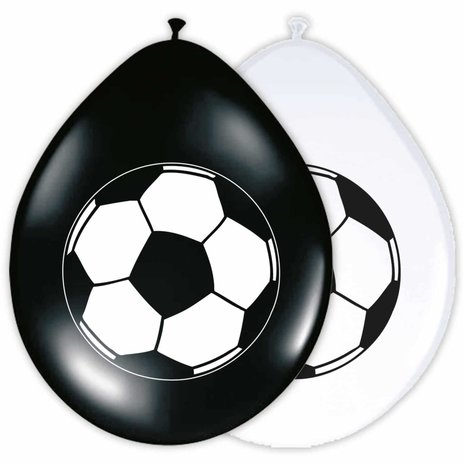Folat Fußballballons Ball Black White 30 cm | 8 Stücke