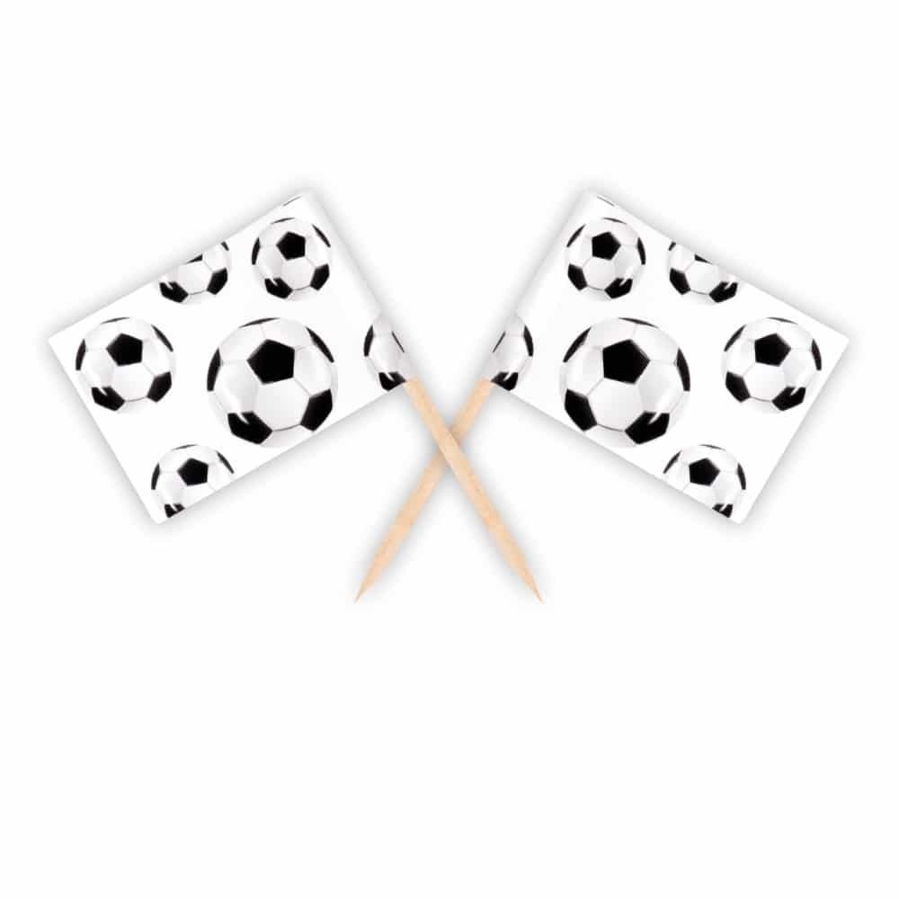 Bestel Voetbal plastic cupcake prikkers 12 stuks bij Cake, Bake & Love