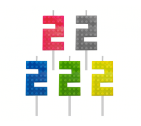 Tuf-Tuf Lego Cijfer 2 Taart Kaarsjes 5,5cm | per stuk Tuf-Tuf Lego Cijfer 2 Taart Kaarsjes 5,5cm | per stuk