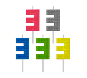 Tuf-Tuf LEGO number 3 cake candles 5.5 cm | per Unit Tuf-Tuf LEGO number 3 cake candles 5.5 cm | per Unit