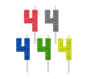 Tuf-Tuf Lego Cijfer 4 Taart Kaarsjes 5,5cm | per stuk Tuf-Tuf Lego Cijfer 4 Taart Kaarsjes 5,5cm | per stuk