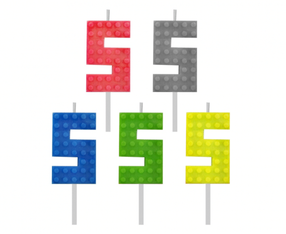 Tuf-Tuf Lego number 5 cake candles 5.5 cm | per Unit Tuf-Tuf Lego number 5 cake candles 5.5 cm | per Unit