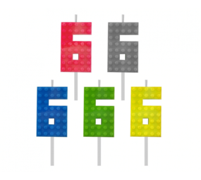 Tuf-Tuf Lego Cijfer 6 Taart Kaarsjes 5,5cm | per stuk Tuf-Tuf Lego Cijfer 6 Taart Kaarsjes 5,5cm | per stuk
