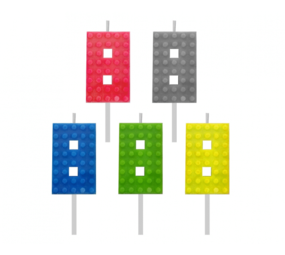 Tuf-Tuf Lego Cijfer 8 Taart Kaarsjes 5,5cm | per stuk Tuf-Tuf Lego Cijfer 8 Taart Kaarsjes 5,5cm | per stuk