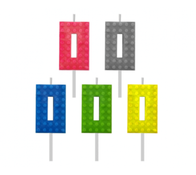 Tuf-Tuf Lego Cijfer 0 Taart Kaarsjes 5,5cm | per stuk Tuf-Tuf Lego Cijfer 0 Taart Kaarsjes 5,5cm | per stuk
