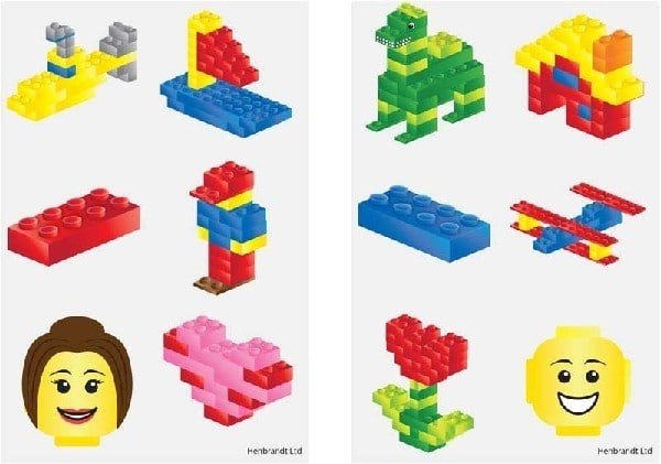 Henbrandt Lego Tattoo | per 2 velletjes Henbrandt Lego Tattoo | per 2 velletjes