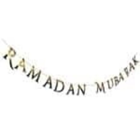 Letterslinger Ramadan Mubarak goud | 2,5 meter Letterslinger Ramadan Mubarak goud | 2,5 meter