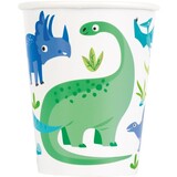 Unique Party Dinosaurus Blauw & Groen Bekers 250 ml | 8 stuks