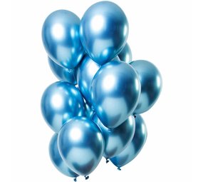 Ballon -Set hellblau Chrom 30 cm | 12 Stücke