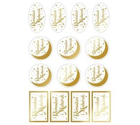 Cadeau labels Ramadan Mubarak Goud | 14 stuks
