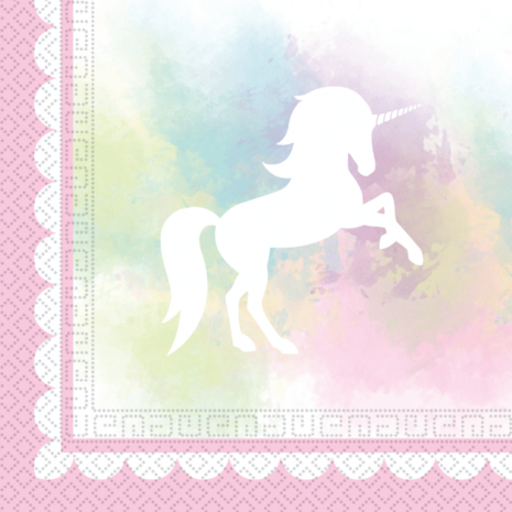 Les serviettes de plaisanterie croient en unicorns 33x33cm | 20 morceaux