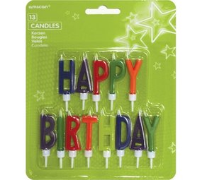 Cake candles Happy Birthday colored | 13-piece Cake candles Happy Birthday colored | 13-piece