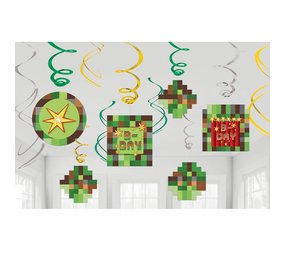 Amscan Hangdecoratie Swirls TNT Minecraft Party 61cm  | 12 stuks Amscan Hangdecoratie Swirls TNT Minecraft Party 61cm  | 12 stuks