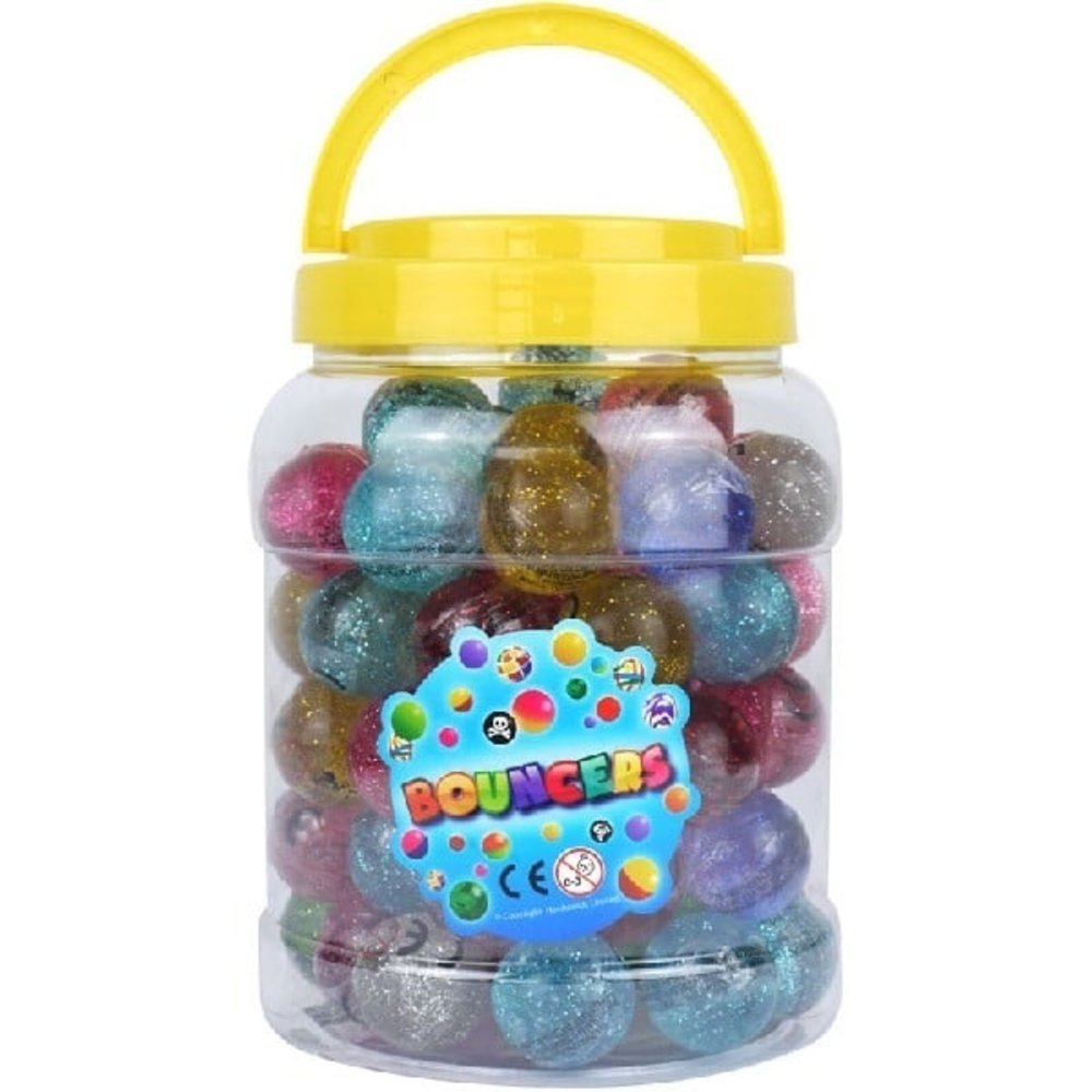 Henbrandt Bouncing Bälle Glitzer 33mm | 72 Stücke