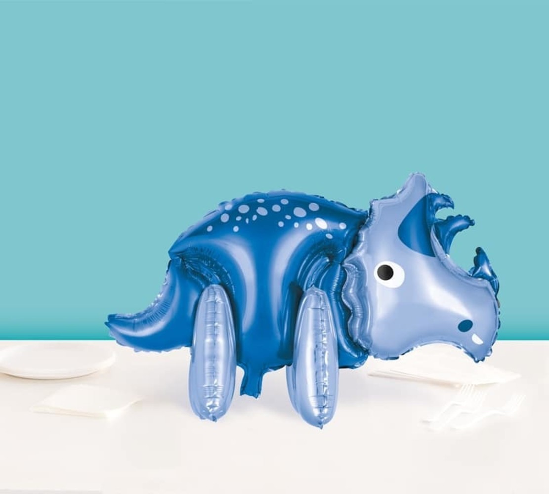 Unique Party Dinosaurus Blauw ballon staand | 87cm