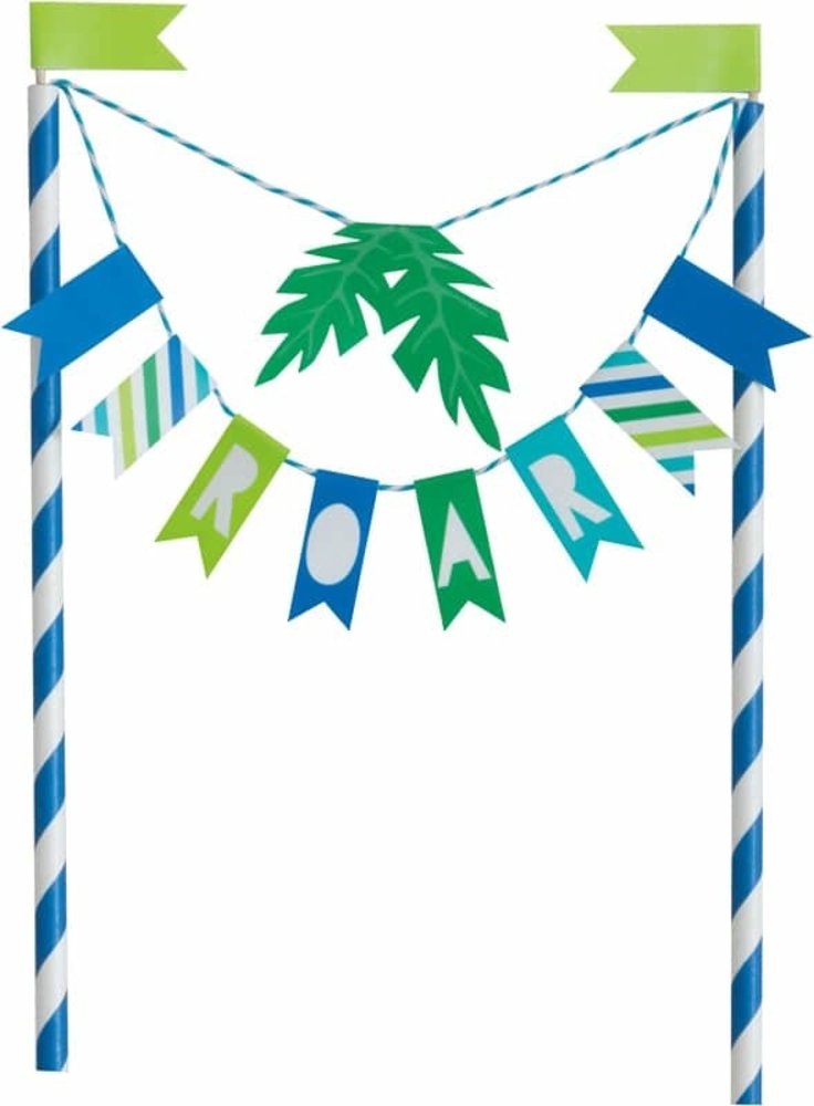 Unique Party Dinosaurus Cake topper Blauw en Groen | 15cm