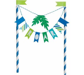 Unique Party Dinosaurus Cake Topper Blau und Grün | 15 cm