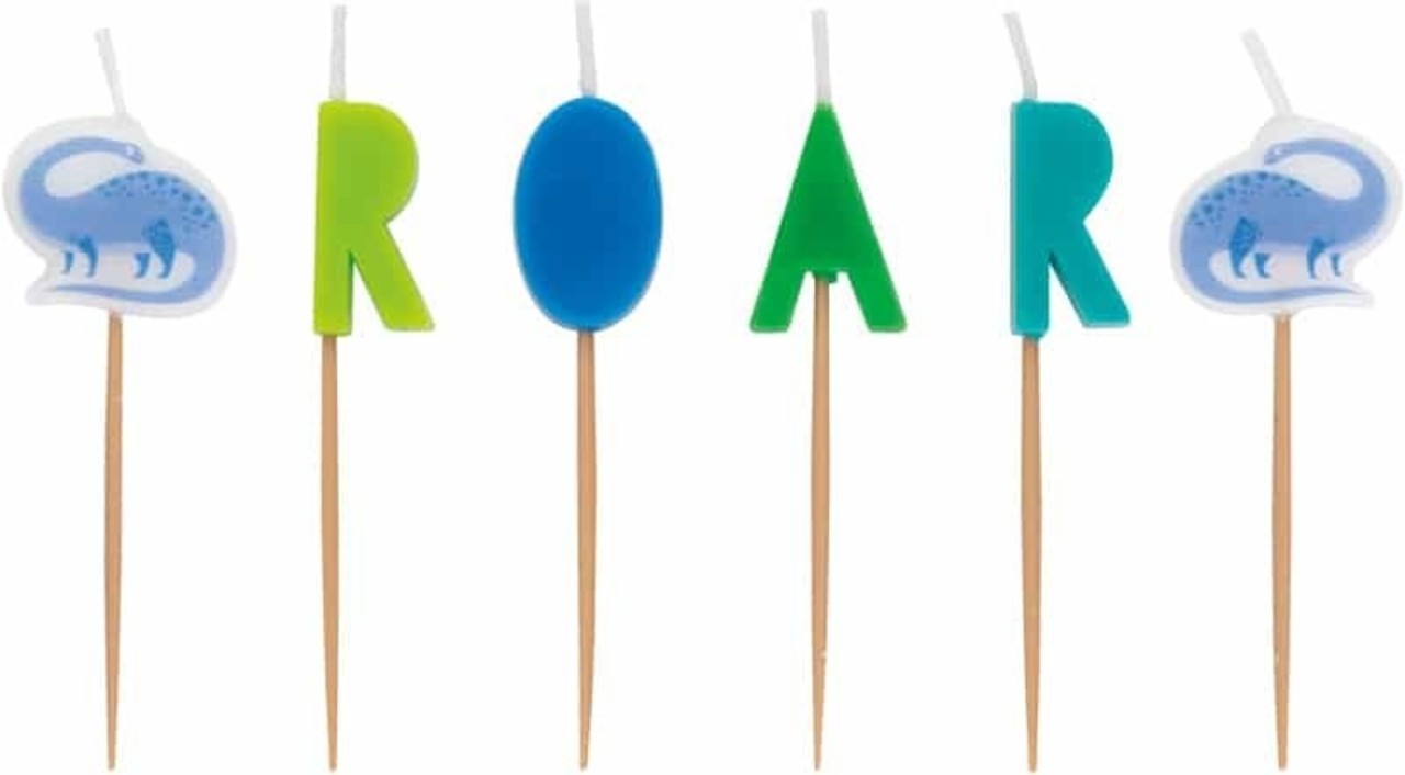 Unique Party Dinosaurus Blauw & Groen Taart kaarsjes | 6-delig