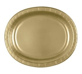 Unique Party Scale Oval Gold 30x25cm | 8 pieces