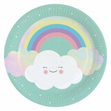 Amscan Borden Rainbow & Cloud 23cm | 8 stuks