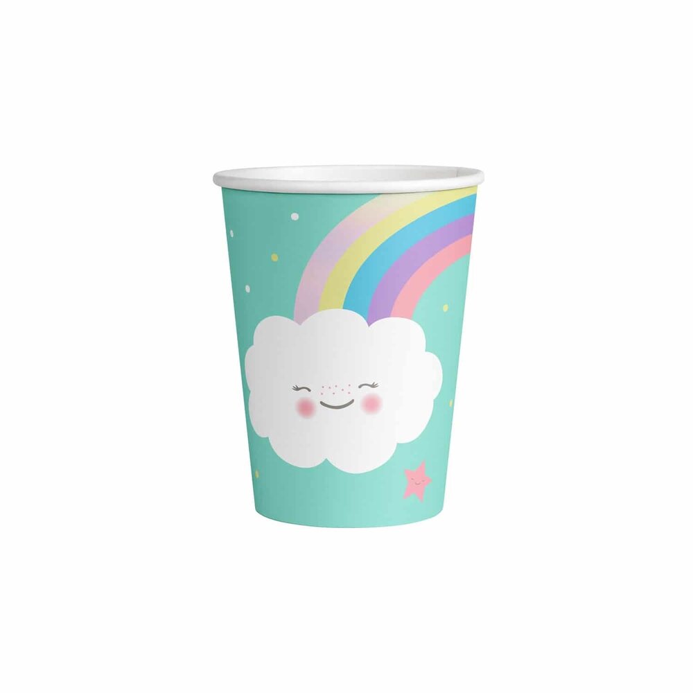 Amscan Tasse à café Rainbow & Cloud 250ml | 8 pièces Amscan Tasse à café Rainbow & Cloud 250ml | 8 pièces