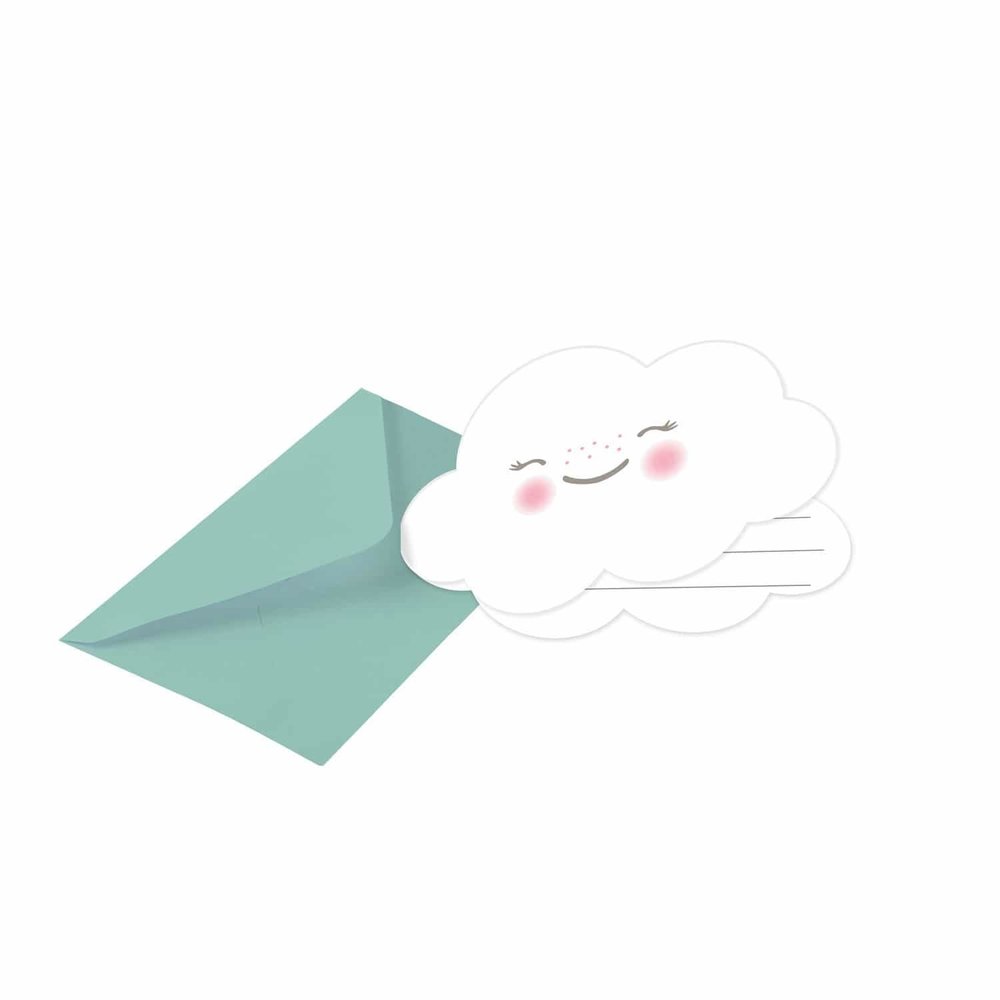 Uitnodigingen Rainbow & Cloud 9x12,5cm | 8 stuks Uitnodigingen Rainbow & Cloud 9x12,5cm | 8 stuks