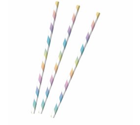 Amscan Buvez des pailles Rainbow & Cloud Papier 20cm | 12 pièces