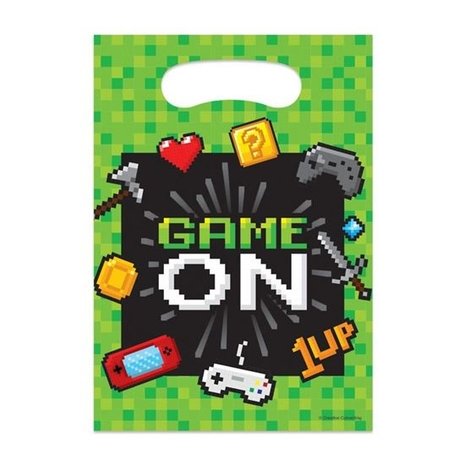 Creative Converting Uitdeelzakjes Game Party 16,5x23cm | 8 stuks