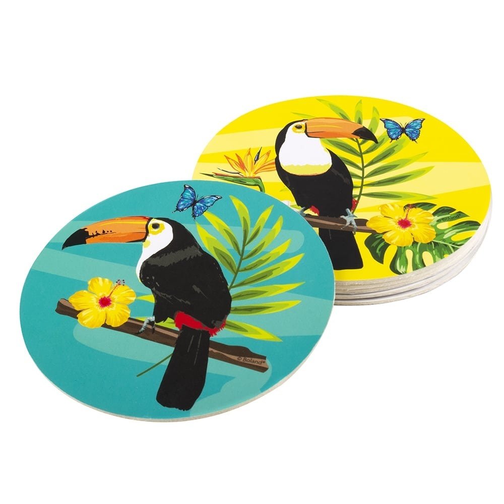 Coasters Hawaii Toucan 10cm | 6 morceaux Coasters Hawaii Toucan 10cm | 6 morceaux