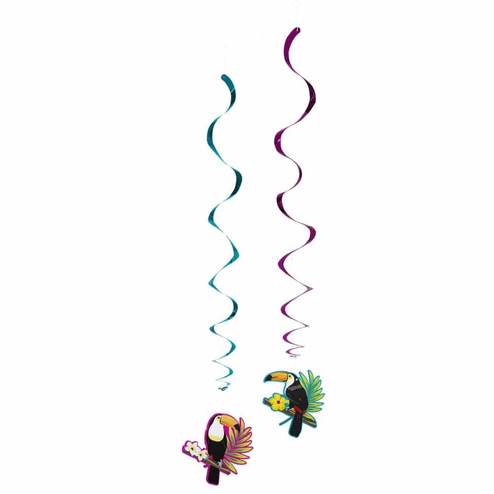 Hang decoration swirls hawaii toucan 85cm | 2 pieces
