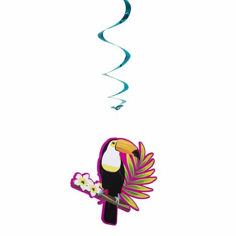 Hang Dekoration Wirbel Hawaii Toucan 85cm | 2 Stücke