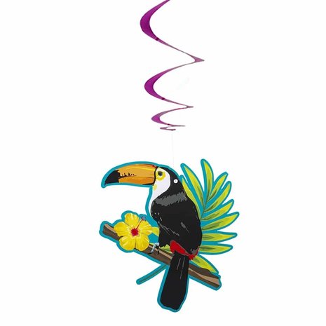 Hang Dekoration Wirbel Hawaii Toucan 85cm | 2 Stücke
