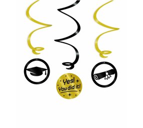 Paper Dreams Hangdecoratie Swirls Geslaagd You did it! 70x14cm | 3 stuks