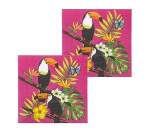 Boland Serviettes Hawaii Toucan 33x33cm | 20 pièces Boland Serviettes Hawaii Toucan 33x33cm | 20 pièces